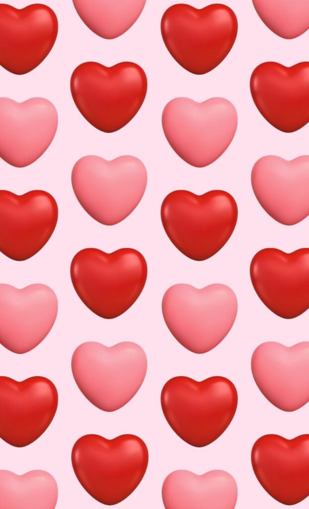 Adorable cute Valentine’s day wallpaper with playful heart designs