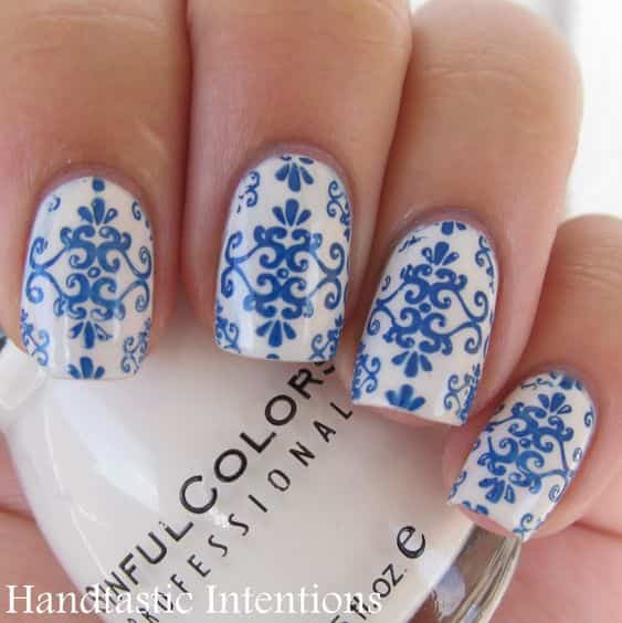 mexican nail art azul
