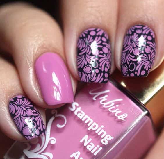 mexican nail art rosa
